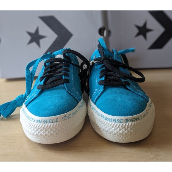 Converse Sean Pablo One Star Pro x Paradise Rapid Teal Unisex Suede Shoes W9.5 - Picture 7 of 14